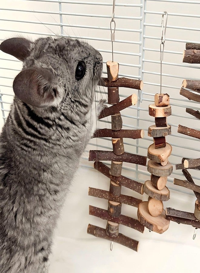 VYNFLICK Rabbit Chew Toys, 2Pcs Bunny Chew Toys for Teeth Grinding, Natural Rabbit Toys Apple Wood Treat for Guinea, Hamsters, Pigs, Bunnies, Chinchillas, Small Pets - Image 2